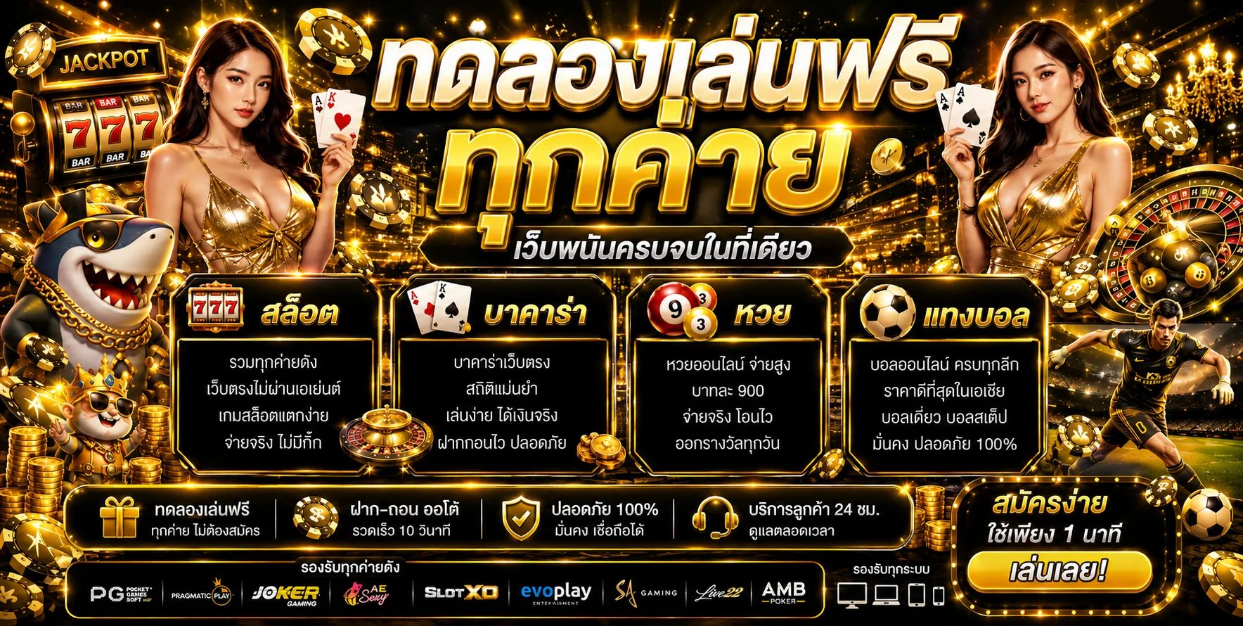หน้ารวมเกมทดลองเล่นของ ALPHA789 มีเกมสล็อตหลากหลายค่ายให้ลอง
