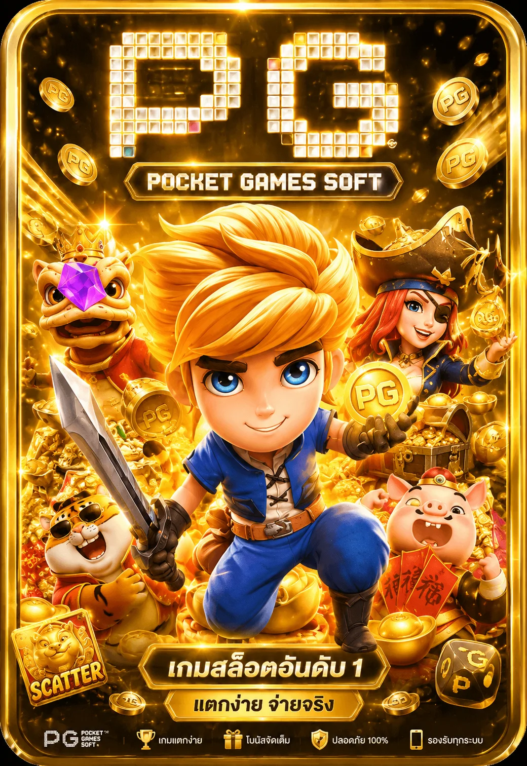 ตัวอย่างเกมสล็อต PG SLOT ที่ทดลองเล่นได้ฟรีบน ALPHA789